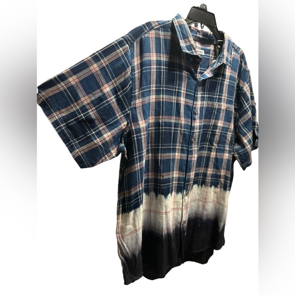 Tommy Bahama Soul Cal Surf Plaid Camp Shirt (Color: Bering Blue, Size XXL) - Picture 6 of 12